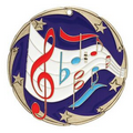 Medal, "Music" Color Star - 2 1/2" Dia.